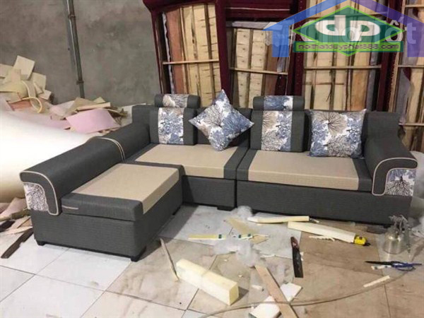 Bộ sofa góc nỉ ghi xám mang đến vẻ đẹp lịch sự trang trọng cho ngôi nhà 2